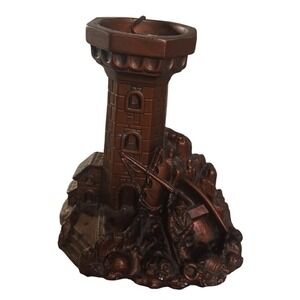 VTG 1935 CSM Lighthouse Shipwreck Lamp Base #121 Bronze Finish Chalkware READ‎